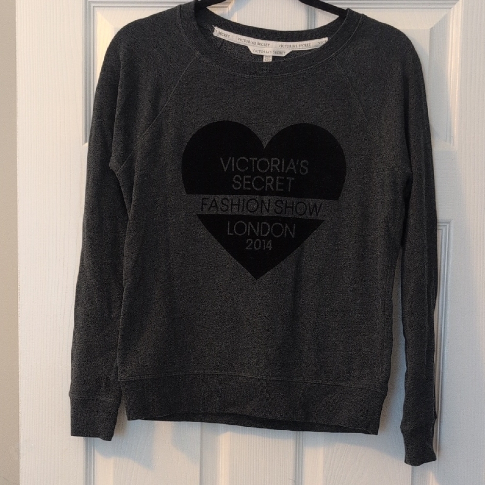 Victoria's Secret Charcoal Sweatshirt with Black Heart